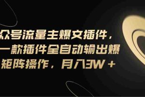 （11430期）Ai公众号流量主爆文插件，只需一款插件全自动输出爆文，矩阵操作，月入3w+
