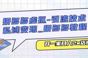 （11054期）拼多多虚拟-引流技术与私域变现_拼多多教程：开一家月入2w店铺