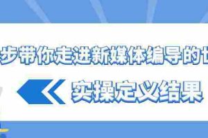 (8762期)一步带你走进 新媒体编导的世界,实操定义结果(17节课)