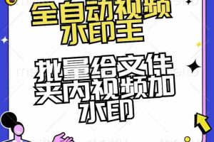 全自动视频水印王2.0-批量给文件夹内视频加水印【完全免费】