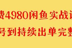 （8359期）外面收费4980闲鱼无货源实战教程 单号4000+