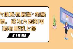 （7487期）八大体系布局篇·布局做稳，成为大店的电商布局线上课（16节课）