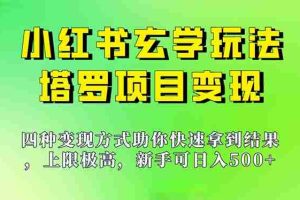 （7079期）新手也能日入500的玩法，上限极高，小红书玄学玩法，塔罗项目变现大揭秘