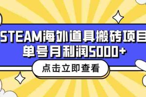 （6688期）收费6980的Steam海外道具搬砖项目，单号月收益5000+全套实操教程
