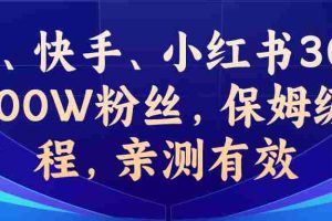 (6647期)教你一招，抖音、快手、小红书30S突破100W粉丝，保姆级教程，亲测有效