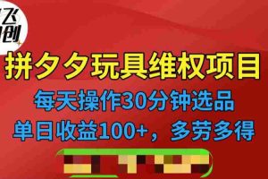 （6593期）拼多多3C玩具维权项目，一天操作半小时，稳定收入100+（仅揭秘）
