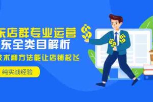 （2925期）京东店群专业运营：京东全类目解析，最新技术和方法能让店铺起飞，纯实操