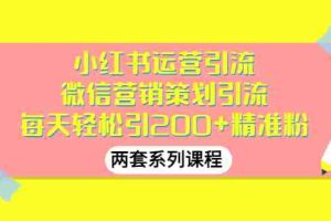 （2888期）小红书运营引流+微信营销策划引流，每天轻松引200+精准粉（两套系列课程）