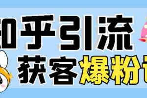 （2850期）2022知乎引流+无脑爆粉技术：每一篇都是爆款，不吹牛，引流效果杠杠的