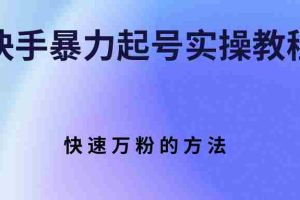 （2766期）快手暴力起号实操教程，快速万粉的方法