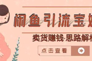 （2709期）闲鱼引流宝妈粉+卖货赚钱 一个月收益30000+（实操视频教程）