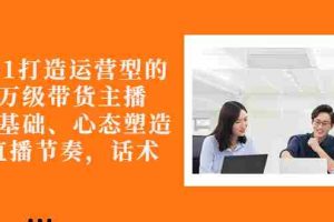 （2676期）从0-1打造运营型的千万级带货主播：主播基础、心态塑造，到直播节奏，话术