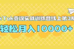 （1759期）龟课TikTok变现实战训练营线上第3期，轻松月入10000+