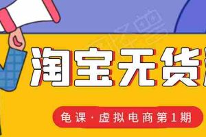 （1589期）龟课·淘宝虚拟无货源电商线上第1期：批量操作月收几万，实现躺赚(无水印)