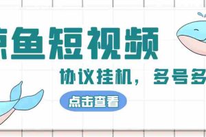 （4930期）单号300+鲸鱼短视频协议全网首发 多号无限做号独家项目打金(多号协议+教程)