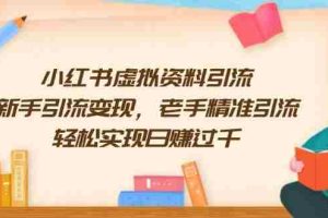 （13995期）小红书虚拟资料引流，新手引流变现，老手精准引流，轻松实现日赚过千