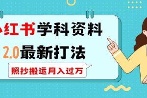 （14357期）小红书学科类2.0最新打法，照抄搬运月入过万