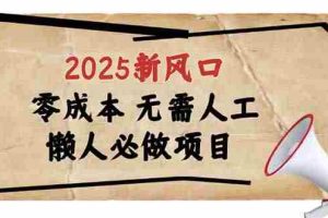 （14342期）2025新风口，懒人必做项目，零成本无需人工，轻松上手无门槛