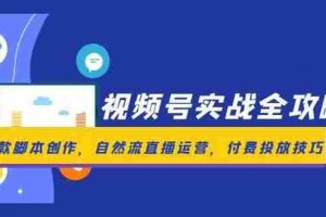 （14925期）视频号实战全攻略，爆款脚本创作，自然流直播运营，付费投放技巧