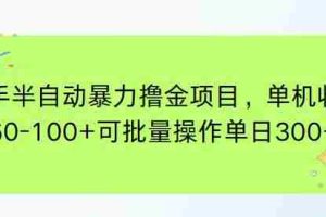 （15009期）快手半自动暴力撸金项目，单机收益60-100+可批量操作单日300+