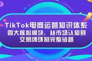 （15065期）TikTok电商运营知识体系：四大核心模块，从市场认知到交易闭环的完整链路