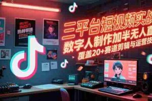 （15265期）三平台短视频实战课，数字人制作加半无人直播，覆盖20+赛道剪辑与运营技巧
