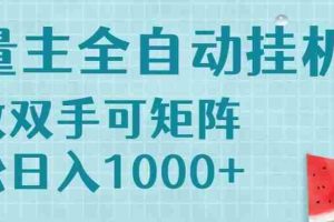 （15369期）流量主挂机每天几分钟日入1000+无脑操作，可矩阵并附有管道收益