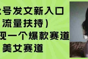 （15781期）公众号发文新入口（流量扶持），又发现一个爆款赛道：美女赛道