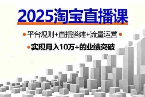 （16072期）2025淘宝直播课，平台规则+直播搭建+流量运营，首播GMV破3万