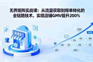 （16104期）无界矩阵实战课：从流量获取到爆单转化的全链路技术，实现店铺GMV提升200%