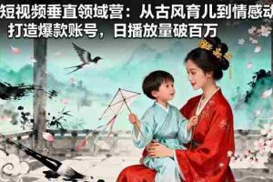 （16195期）AI短视频垂直领域营：从古风育儿到情感动漫，打造爆款账号,日播放量破百万
