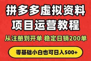 （16220期）拼多多开店运营课程： 蓝海变现玩法，轻松实现睡后收入 零基础小白也可…