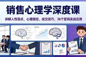 (16456期)销售心理学深度课,讲解人性弱点、心理操控、成交技巧,36个密码实战应用