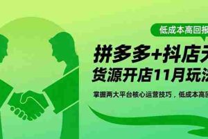 (16546期)拼多多+抖店无货源开店11月玩法:掌握两大平台核心运营技巧,低成本高回报