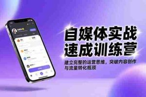 (16704期)自媒体实战速成训练营:建立完整的运营思维,突破内容创作与流量转化瓶颈