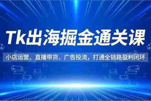 (16820期)Tk出海掘金通关课,小店运营、直播带货、广告投流,打通全链路盈利闭环